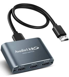lot 18548 image: HDMI Switch 3 in 1 Out 4K60Hz Aluminum Alloywith 4FT HDMI 2.0 Cable, avedio links 3x1 HDMI Multi Port Switch, 3 Way HDMI Selector Switcher Support HDCP 2.2, HDR 10, for Fire TV Stick, PS5