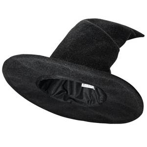 lot 18583 image: baisal Black Witch Hat Halloween Costume for Women Adult, 1.5cm Thickened Wizard Hat Anti-wrinkle& Keep Stand, Classic WICCAN Masquerade Style Wide Brim Gandalf Scarecrow Hat for Hocus Pocus