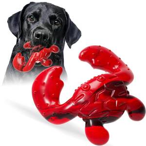 lot 18590 image: Ouilter Dog Toys for Aggressive Chewers, Dog Toys for Medium Large Dogs, Tough Nylon Dog Chew Toys with Bacon Flavor, Chew Toys for Aggressive Chewers,Red