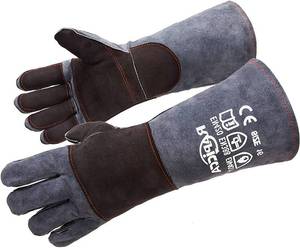 lot 18594 image: RAPICCA Fireplace Gloves Fire Heat Resistant Dark-Grey 16IN 932 - Fireproof Leather for Fireplace Fire pit Wood stove Campfire Furnace BBQ Grill Stick Mig Welding Welder Gear - one size
