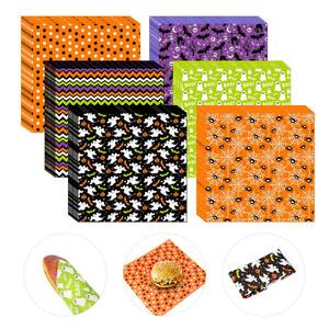 lot 18616 image: 480 Pcs Halloween Wax Paper Dry Waxed Deli Paper Sheets 12x12 inch Sandwich Wrap Paper Parchment Paper Food Basket Liner Food Paper Sheets for Party Holiday Home Kitchen Bar Restaurant