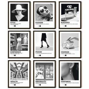 lot 20612 image: 97 Decor Boujee Room Decor - Black And White Wall Art Posters, Black And White Pictures for Wall Decor, Vintage Fashion Prints Photos Artwork, Black Room Decorations for Women (8x10 UNFRAMED)