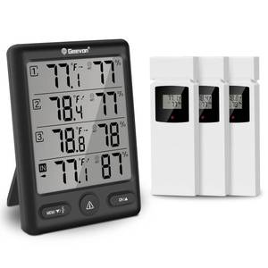 lot 20622 image: Geevon Indoor Outdoor Thermometer Wireless with 3 Remote Sensors, Digital Hygrometer Thermometer, Wireless Temperature Humidity Monitor Gauge with 200FT60M Range (Black)