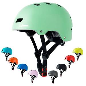 lot 20652 image: Apusale Bike Skateboard Helmet, Adjustable and Multi-Sport for Skate Scooter, 3 Sizes for Adult Youth Kids Toddler (Mint Green)