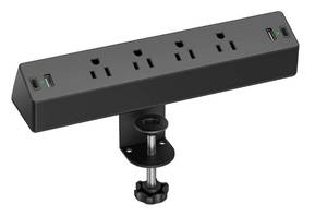 lot 20684 image: Desk Clamp Power Strip, 1875W Surge Protectors with 2 USB A, 2 USB C Ports, 4 AC Outlets, Desk Mount Charging Station, Fit 1.7 inch Tabletop Edge Thick, Desk Outlets for Home Office.