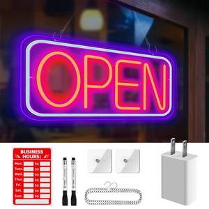 lot 20693 image: GELBEKUH LED Neon Open Sign for Business 16.7x9.2 Ultra Bright Open Sign with ONOFF Switch Adjustable Brightness Neon Lights for Storefront Window Shop Store Bar Salon Cafes Pubs Hotel Wall Decor