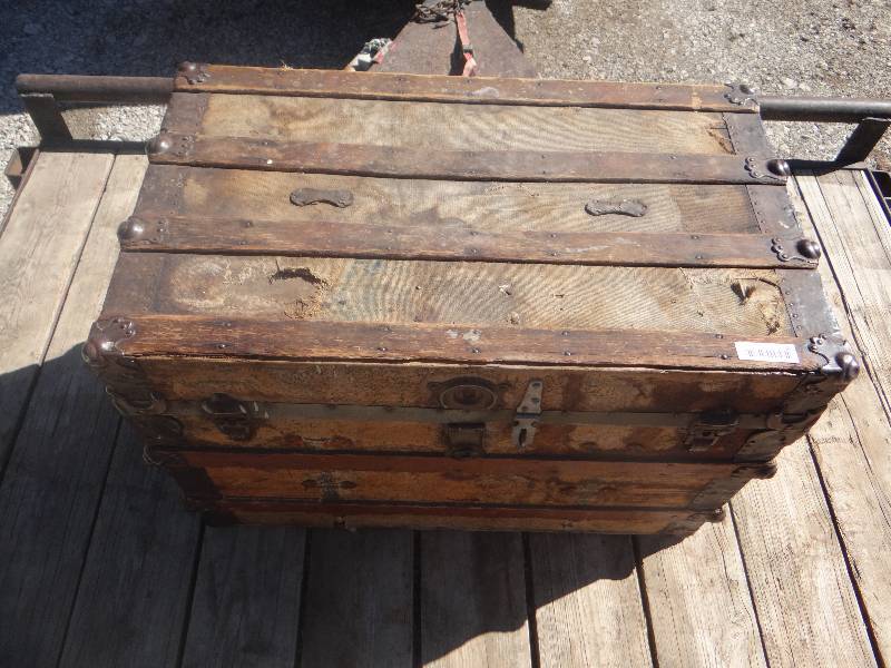 lot 742 image: Antique trunk.