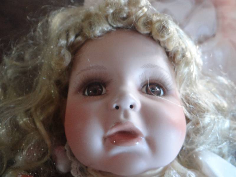 lot 763 image: Large vintage porcelain doll.
