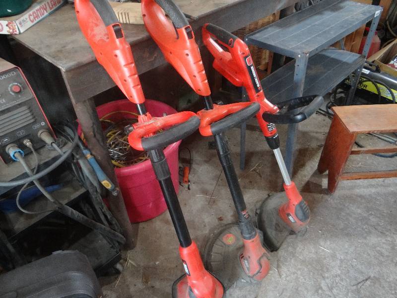 lot 800 image: 3 Black & decker outdoor batter power tools. (no batteries).