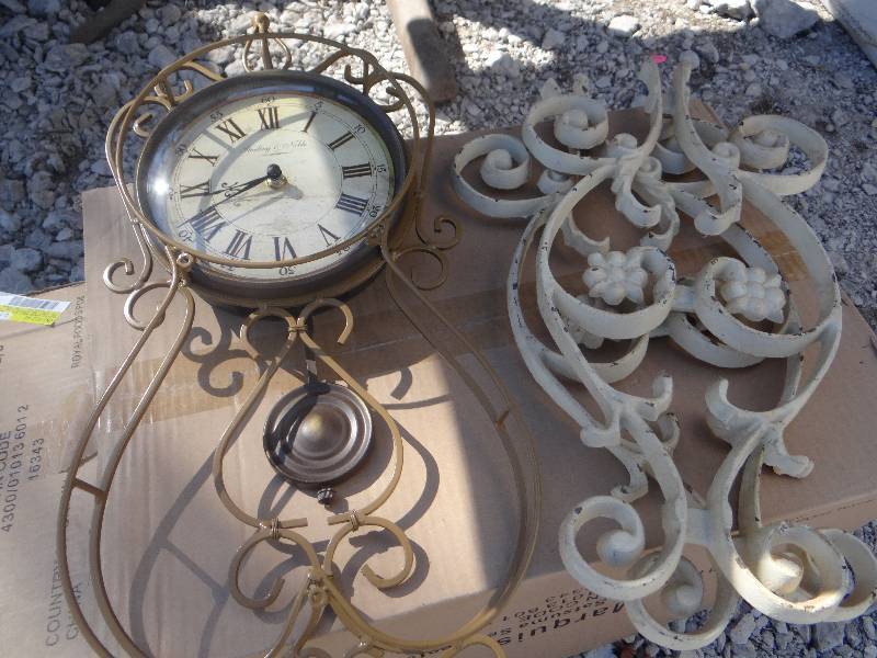 lot 835 image: Lot of home decor, clock, candles, shado box.