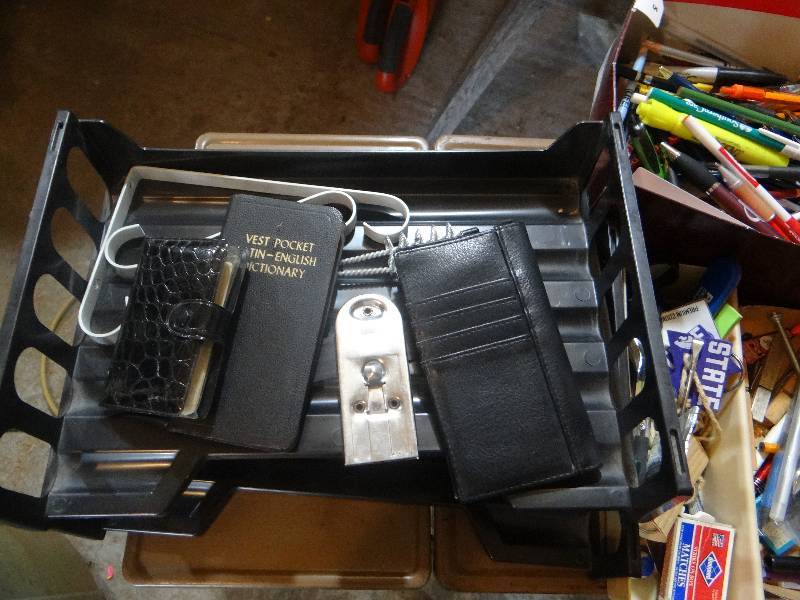 lot 873 image: Office items, lots of pens.