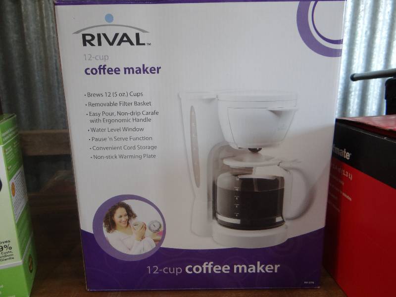 lot 911 image: New in box Rival 12 cup coffee maker.