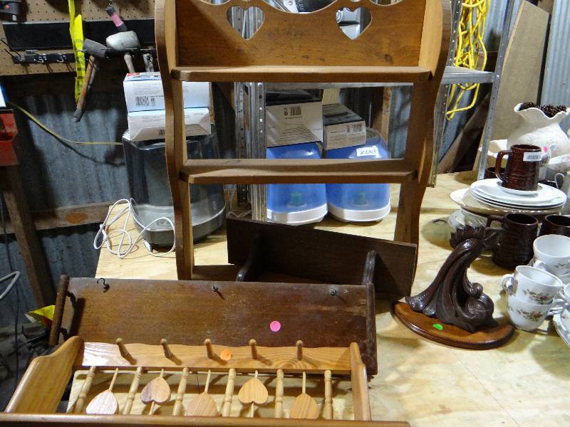 lot 932 image: 5 wood wall shelves.