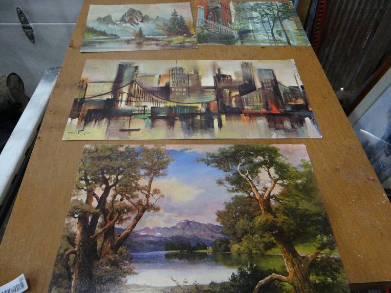 lot 936 image: Lot of 9 paintings.