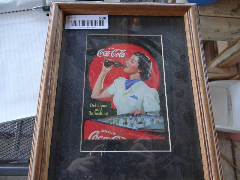 lot 988 image: Coca Cola picture in frame.