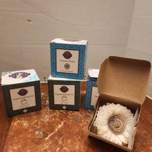 lot 181 image: Scentsy Fragrance Flower Fall Into Love with Stunning Sunflower set of 2 new in box