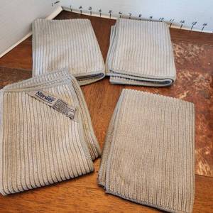 lot 207 image: Norwex 4 grey kitchen cloths ribbed all new with Baclock