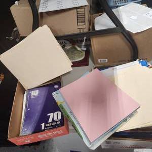 lot 245 image: Smead file folders, pastel copy paper and letter size notepads