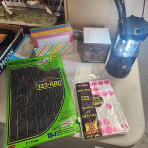 lot 249 image: Boeing note pads, Bulb Head lantern, stickers and notecards