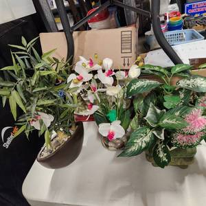 lot 259 image: 3 faux plants tallest is 17