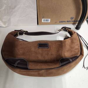 lot 272 image: Suede hand bag (not authentic Gucci)