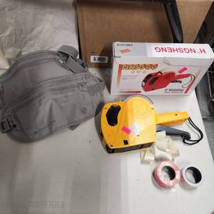 lot 282 image: 2 Travelon RFID Blocking Undergarment Waist Pouch and marking gun with stickers