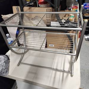 lot 296 image: Bathroom shelf 17.5 x 19 x 10 with towel bar