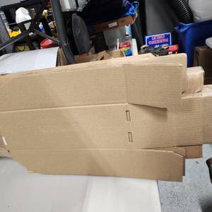 lot 299 image: Cardboard bins 4 x 17 x 5 (folds flat when not using)