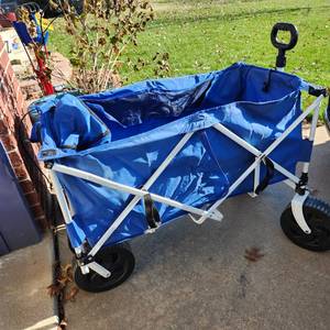 lot 309 image: Academy Sports rolling collapsible extra large wagon with small pouchcooler