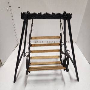 lot 460 image: Metal & wood doll swing 16 x 16 x 10