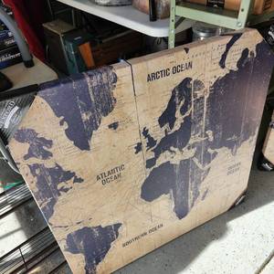 lot 520 image: Wexford Map Of The World on canvas set of 3 largest is 32 x 32