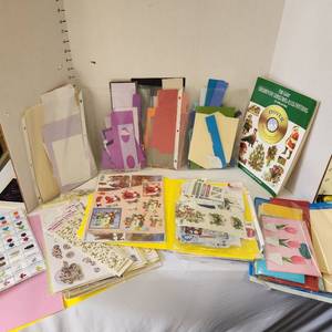 lot 622 image: Scrap booking patterns, Illustration booklets, letters, numbers and a large qty of stickers