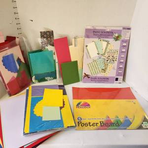 lot 623 image: Scrapbook pages & enhancements, construction paper and poster board