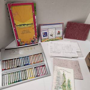 lot 674 image: Gallery Oil Pastels collection, exSCRAPaganza chipboard shapes and design patterns
