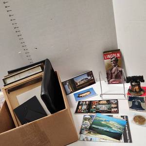 lot 695 image: Picture frames, souvenirs brochure, authentic replica of the Liberty Bells and Bicentennial coins