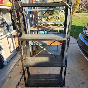 lot 704 image: Black metal shelf 58 x 30 x 12