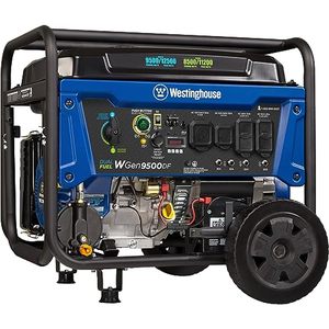 lot 17582 image: Westinghouse 12500 Watt Dual Fuel Home Backup Portable Generator, Remote Electric Start, Transfer Switch Ready, Gas and Propane Powered - Retail $1033.15