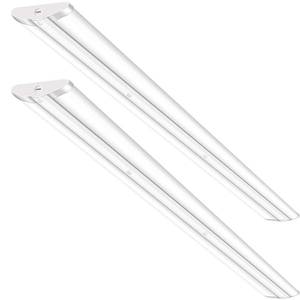 lot 17587 image: AUCHOIS 110W 8FT LED Shop Lights Ultra Slim LED Wraparound, 12600lm 5000K LED Strip Lights, 8 Foot Flush Mount Warehouse Garage Office Ceiling Light Fixture, Fluorescent Tube Replacement, ETL, 2 Pack - Retail $147.13