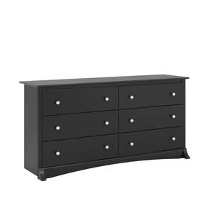 lot 17610 image: Prepac Sonoma Bedroom Furniture Black Double Dresser for Bedroom, 6-Drawer Wide Chest of Drawers, Traditional Bedroom Dresser, BDC-6330-V, 59W x 16D x 29H - Retail $202.1