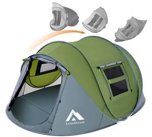 lot 41958 image: Pop Up Tents for Camping 4 Person Waterproof Pop Up Army Tents Surplus Tents Military Popup Tent Camping Easy Up Camping Tents Instant Pop Up Tent Big Green - Retail $86.2