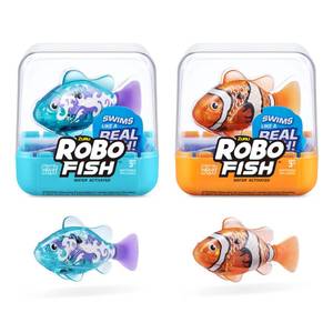 lot 43977 image: Robo Alive Robo Fish Robotic Swimming Fish (Teal  Orange) by ZURU Water Activated, Changes Color, Comes with Batteries, Amazon Exclusive (2 Pack) Series 3