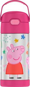 lot 45969 image: THERMOS FUNTAINER Water Bottle with Straw - 12 Ounce, Peppa Pig - Kids Stainless Steel Vacuum Insulated Water Bottle with Lid