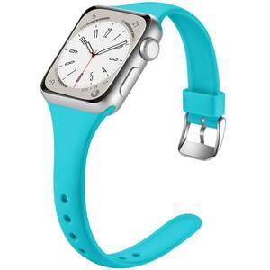 lot 45974 image: Laffav Slim Band Compatible with Apple Watch 40mm 38mm 41mm 44mm 42mm 45mm 46mm 49mm for Women Men, Soft Silicone Narrow Thin Sport Replacement Strap for iWatch Series 10 9 8 7 6 5 4 3 2 1 Ultra SE