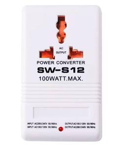 lot 45982 image: Voltage Converter 110V to 220V Step-Up & Step-Down Power Two-Way Conversion Voltage Converter Transformer for Travel, RV, and Camping (100W-White)