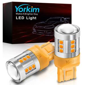 lot 45987 image: Yorkim 7443 LED Bulb Amber, high bright 7440 led bulb amber with projector T20 W21W 7440NA led bulb Replacement Lamp for Turn Signal Lights Blink Lights, pack of 2