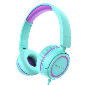 lot 45988 image: IMYB V1 Kids Headphones, Wired Stereo Foldable Tangle-Free 3.5mm Adjustable On-Ear Headphones for Kids for SchoolToddlersChildrensTeensBoysGirlsIpadTabletKindlePhonesTravelPlane (Green)