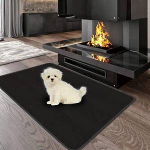 lot 45991 image: 48 � 30 Inches Fire Resistant Mat for Fireplace, Rectangular Hearth Rugs for Fireplaces Fire Resistant, Floor Protective Rug for Indoor Outdoor, Reusable Under Grill Mat, Durable Fireproof Mat