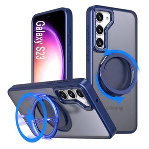 lot 45995 image: DAWEIXEAU Magnetic Ring Case for Galaxy S23,Compatible with MagSafe with 360° Ring Stand Shockproof Protection Cover Case for Samsung Galaxy S23 Blue