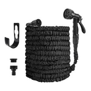 lot 48930 image: garden hose,Expandable flexible garden hose 25FT-200FT Expandable Magic Hose Hose Rack Gardening Supplies Home Garden Watering Hoses High-Pressure Car Wash Water Gun(Black hoseBlack rack,200ft)