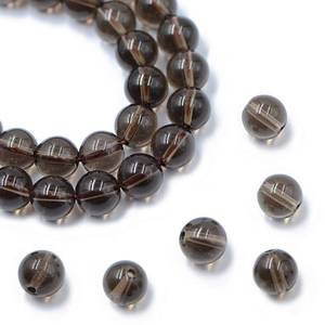 lot 48931 image: AD Beads Natural Gemstone Round Loose Beads 15 for Bracelet Necklace Earrings Jwelery Making Crafts DIY (8mm, Smoky Quartz)